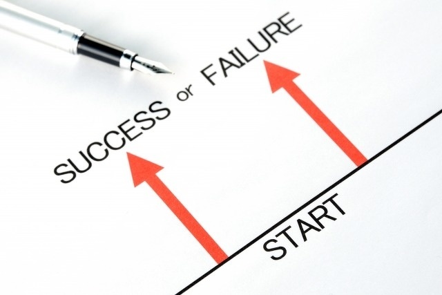 スタートラインから成功と失敗への分岐の図